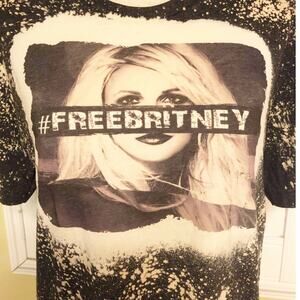 Free Britney Handmade Bleach Dye Handmade Graphic Tee